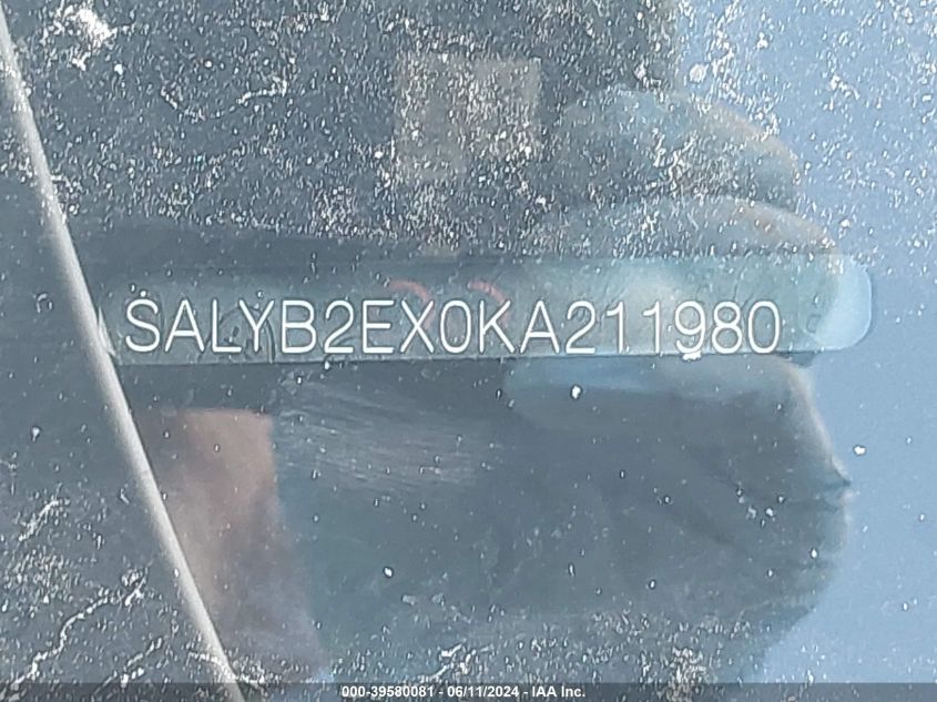 2019 Land Rover Range Rover Velar P250 S VIN: SALYB2EX0KA211980 Lot: 39580081