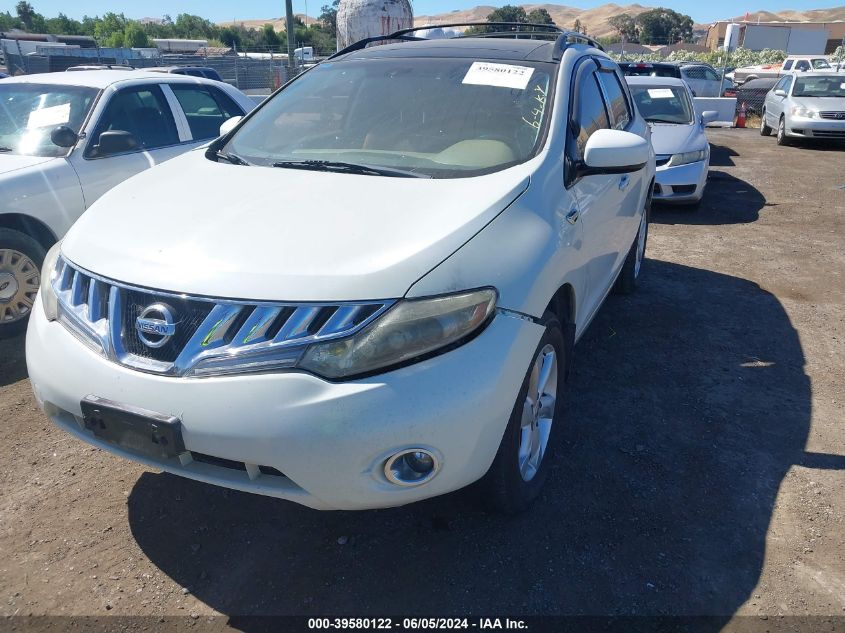 2009 Nissan Murano S/Sl VIN: JN8AZ18U39W024654 Lot: 39580122