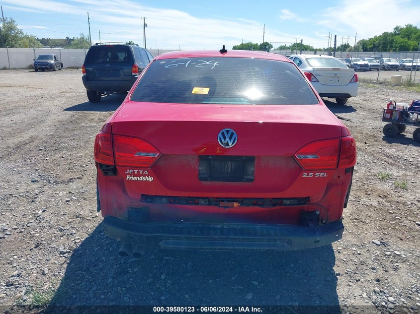 2011 Volkswagen Jetta 2.5L Sel VIN: 3VWLX7AJ8BM394448 Lot: 39580123