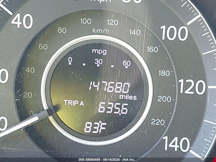 2013 Honda Cr-V Lx VIN: 2HKRM4H34DH687218 Lot: 39580489