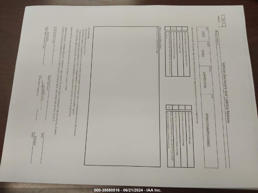 2023 Ford Expedition Limited VIN: 1FMJU2A86PEA34882 Lot: 39580516