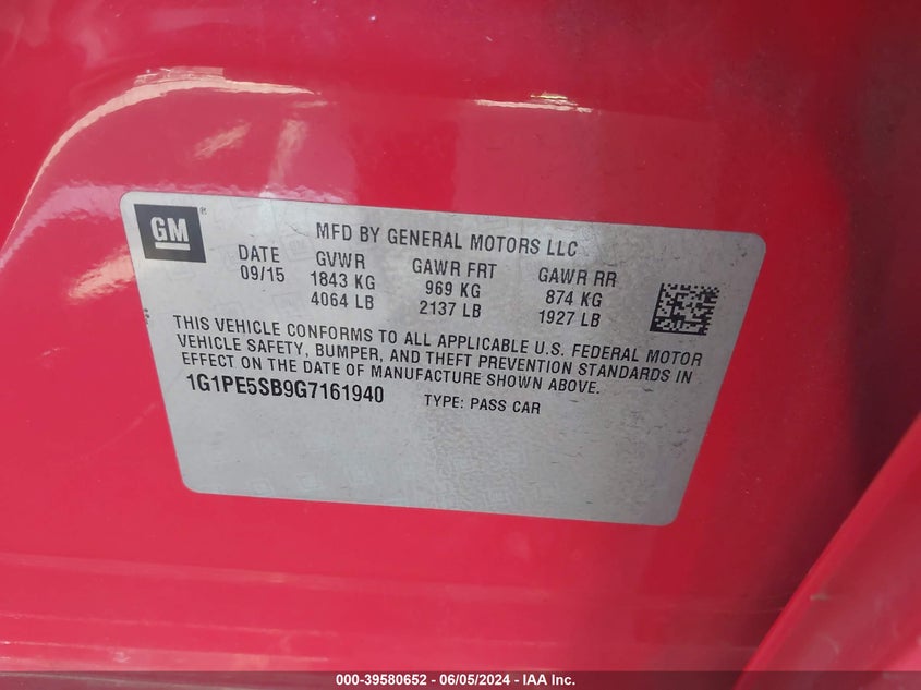 2016 CHEVROLET CRUZE LIMITED LT - 1G1PE5SB9G7161940