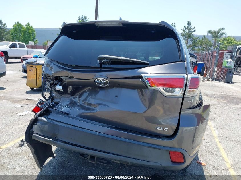 2015 Toyota Highlander Xle V6 VIN: 5TDKKRFH2FS087992 Lot: 39580720