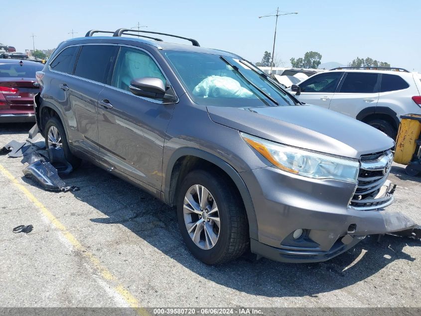 2015 Toyota Highlander Xle V6 VIN: 5TDKKRFH2FS087992 Lot: 39580720