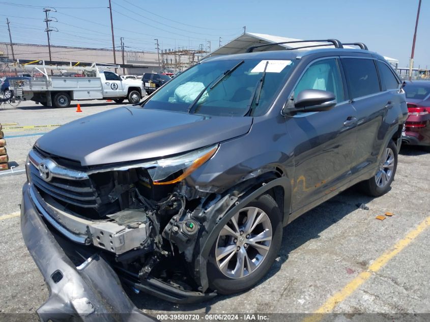 2015 Toyota Highlander Xle V6 VIN: 5TDKKRFH2FS087992 Lot: 39580720