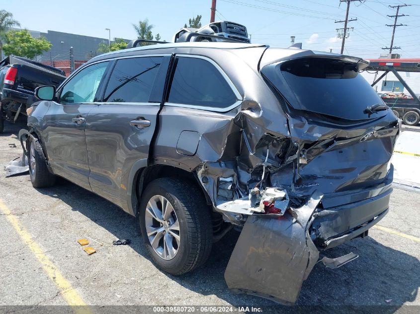 2015 Toyota Highlander Xle V6 VIN: 5TDKKRFH2FS087992 Lot: 39580720