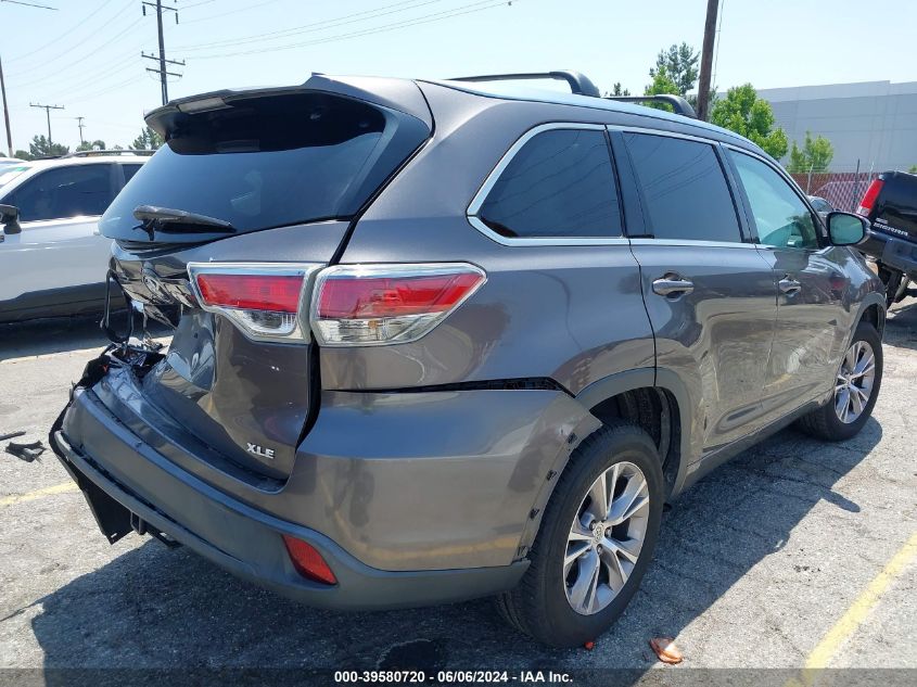 2015 Toyota Highlander Xle V6 VIN: 5TDKKRFH2FS087992 Lot: 39580720