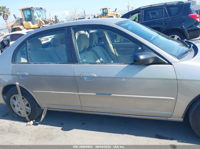 2003 Honda Civic Lx VIN: 2HGES16573H502854 Lot: 39580803