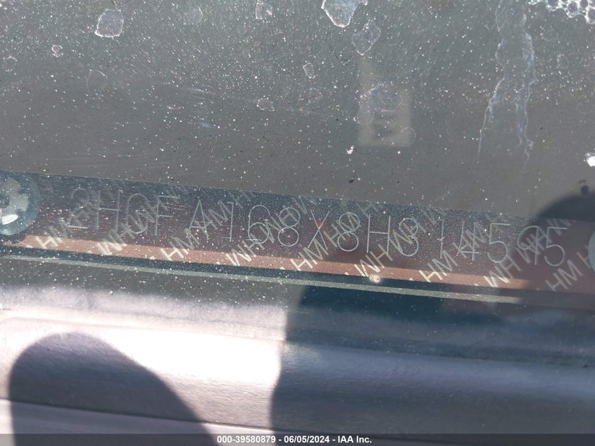 2008 Honda Civic Ex VIN: 2HGFA168X8H314595 Lot: 39580879