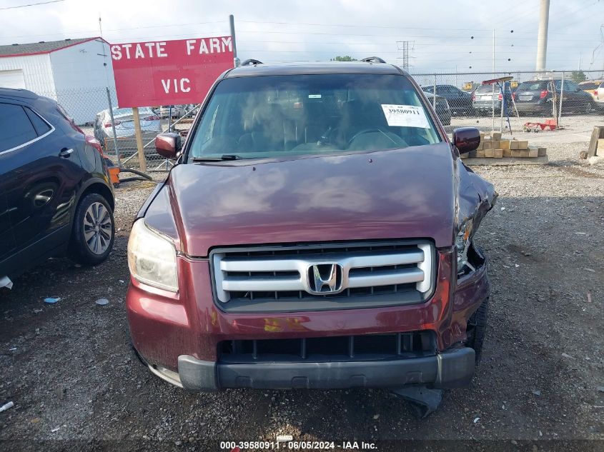 2007 Honda Pilot Ex-L VIN: 2HKYF18647H519288 Lot: 39580911