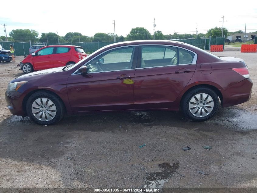 2010 Honda Accord 2.4 Lx VIN: 1HGCP2F36AA078852 Lot: 39581035