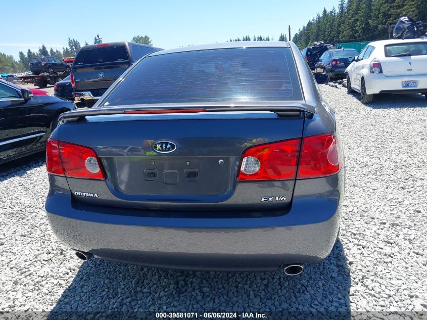 2007 Kia Optima Ex V6 VIN: KNAGE124375140530 Lot: 39581071