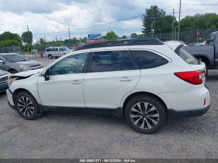 2016 Subaru Outback 2.5I Limited VIN: 4S4BSBNC6G3277726 Lot: 39581271