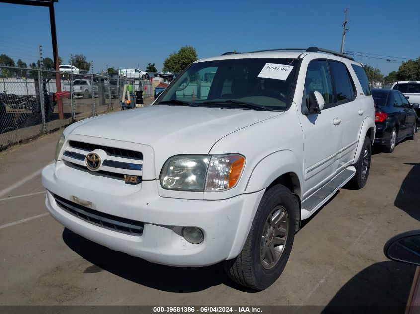 2005 Toyota Sequoia Limited V8 VIN: 5TDZT38A35S261849 Lot: 39581386