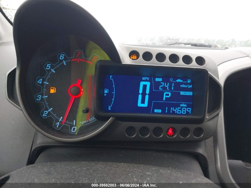 2012 Chevrolet Sonic 2Lt VIN: 1G1JC6SH7C4102080 Lot: 39582003