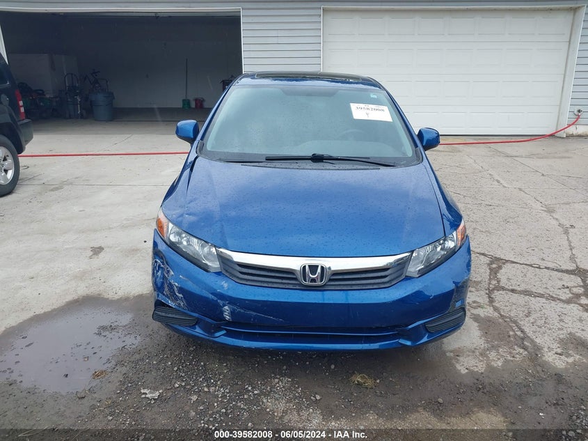 2012 Honda Civic Ex VIN: 19XFB2F83CE023782 Lot: 39582008