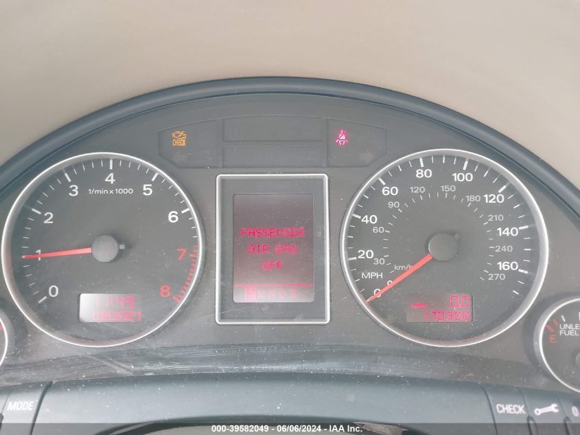 2006 Audi A4 2.0T VIN: WAUDF78E26A230177 Lot: 39582049