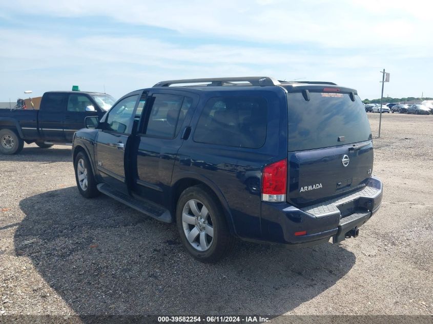 2008 Nissan Armada Le VIN: 5N1BA08D98N600636 Lot: 39582254