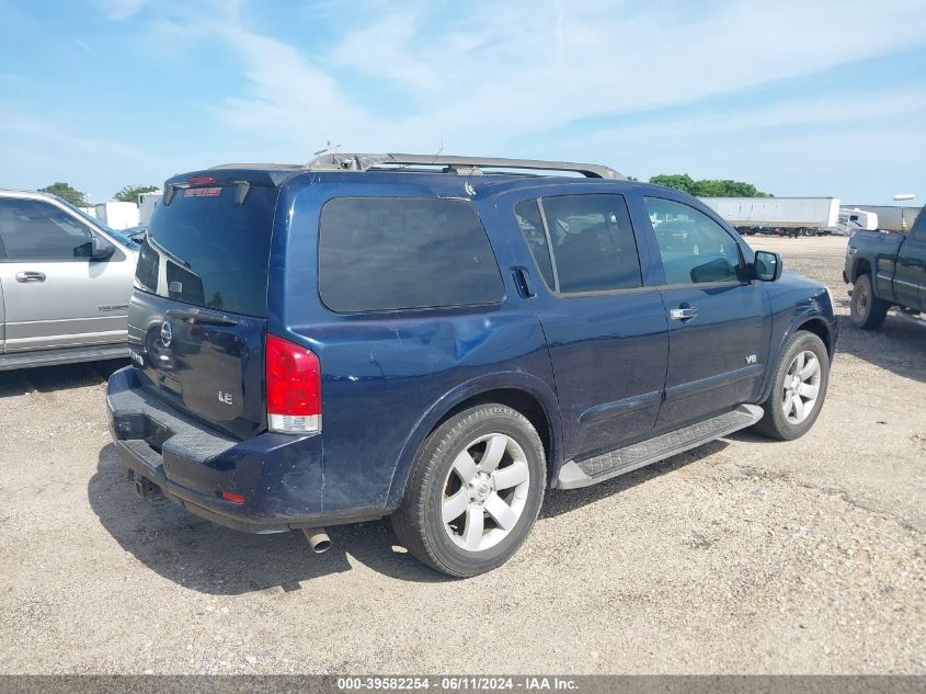 2008 Nissan Armada Le VIN: 5N1BA08D98N600636 Lot: 39582254