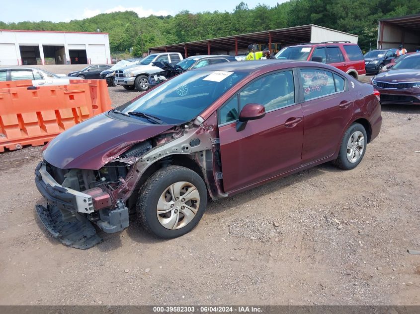 2013 Honda Civic Lx VIN: 19XFB2F59DE230250 Lot: 39582303