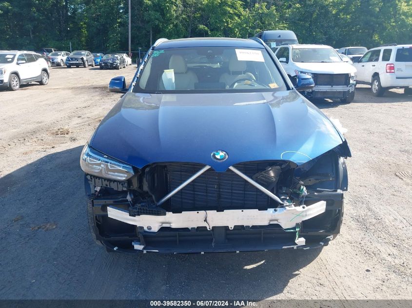 2022 BMW X3 xDrive30I VIN: 5UX53DP00N9K55520 Lot: 39582350
