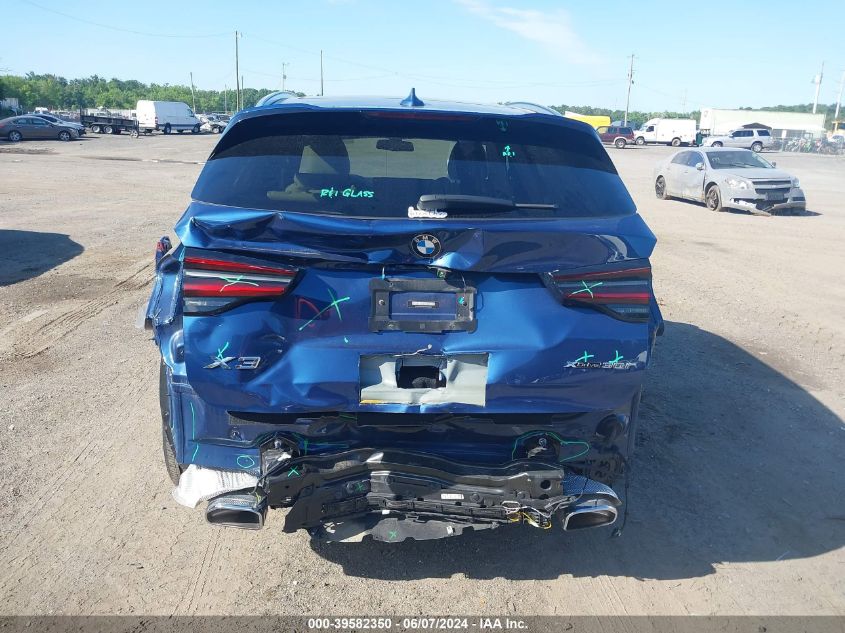 2022 BMW X3 xDrive30I VIN: 5UX53DP00N9K55520 Lot: 39582350