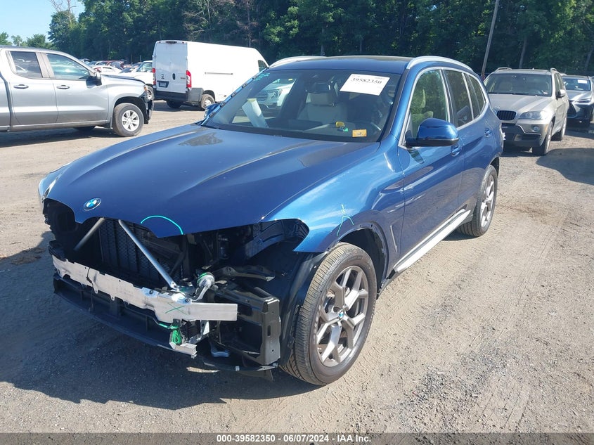 2022 BMW X3 XDRIVE30I VIN: 5UX53DP00N9K55520