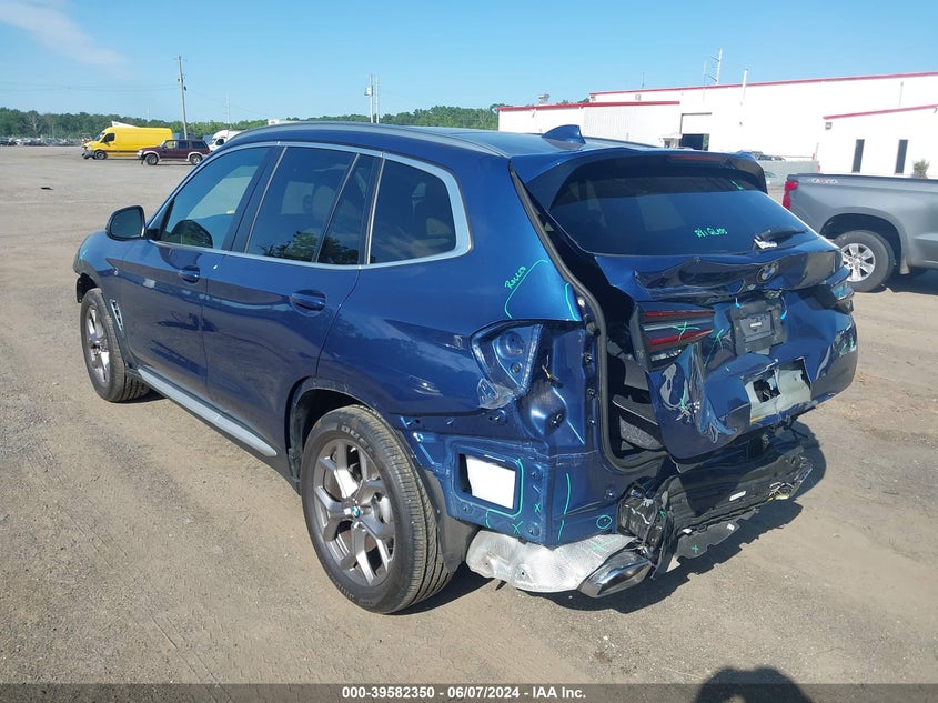 2022 BMW X3 XDRIVE30I VIN: 5UX53DP00N9K55520