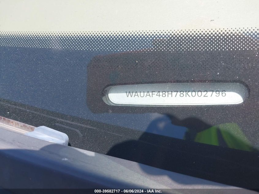 2008 Audi A4 2.0T VIN: WAUAF48H78K002796 Lot: 39582717