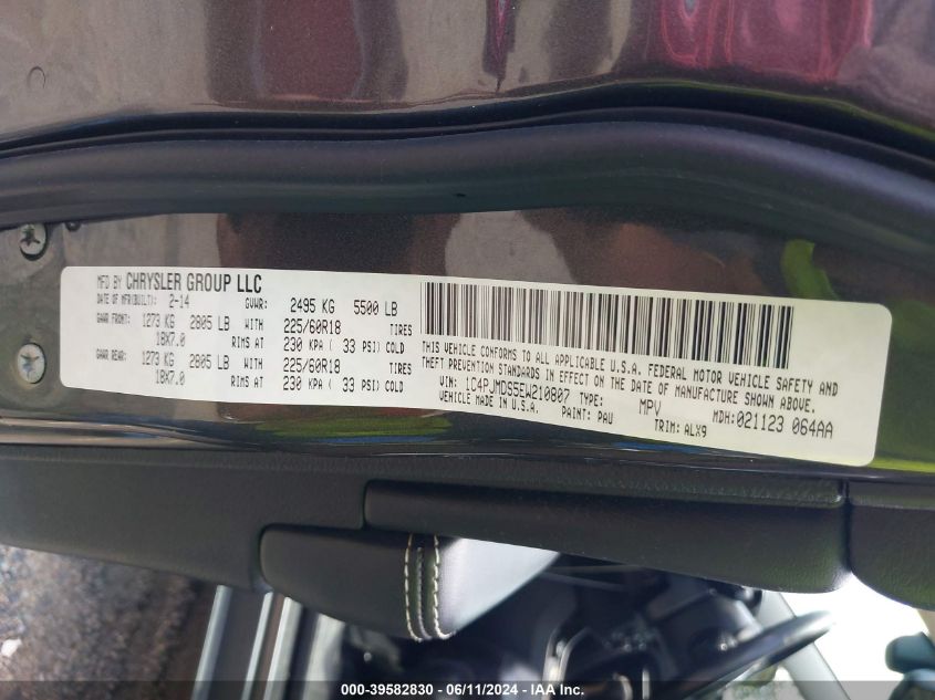 2014 Jeep Cherokee Limited VIN: 1C4PJMDS5EW210807 Lot: 39582830