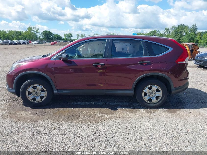 2014 Honda Cr-V Lx VIN: 5J6RM4H39EL098995 Lot: 39583110