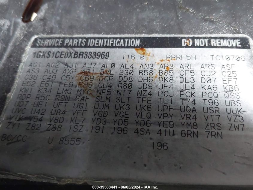 2011 GMC Yukon Slt VIN: 1GKS1CE0XBR333969 Lot: 39583441