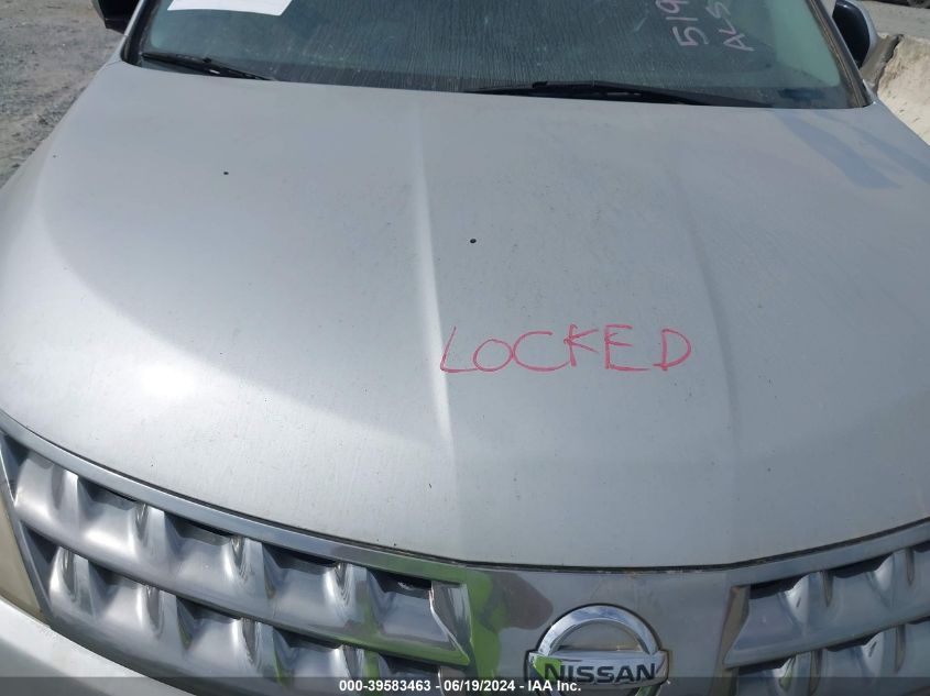 2006 Nissan Murano S VIN: JN8AZ08WX6W519005 Lot: 39583463