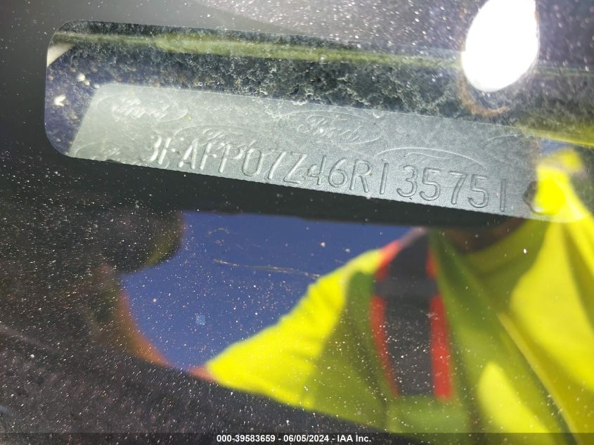 2006 Ford Fusion Se VIN: 3FAFP07Z46R135751 Lot: 39583659