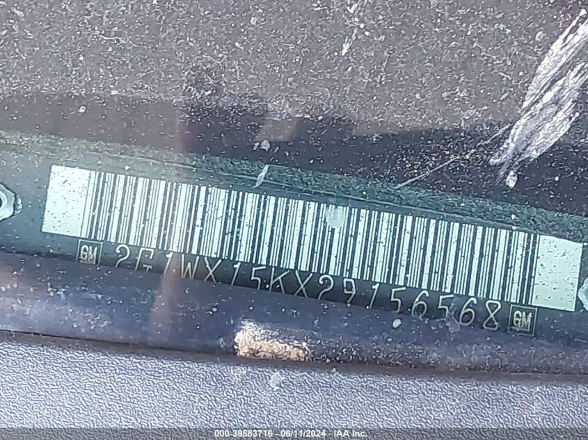 2002 Chevrolet Monte Carlo Ss VIN: 2G1WX15KX29156568 Lot: 39583716