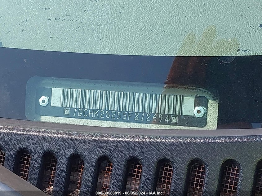 2005 Chevrolet Silverado 2500Hd Ls VIN: 1GCHK23255F812694 Lot: 39583819