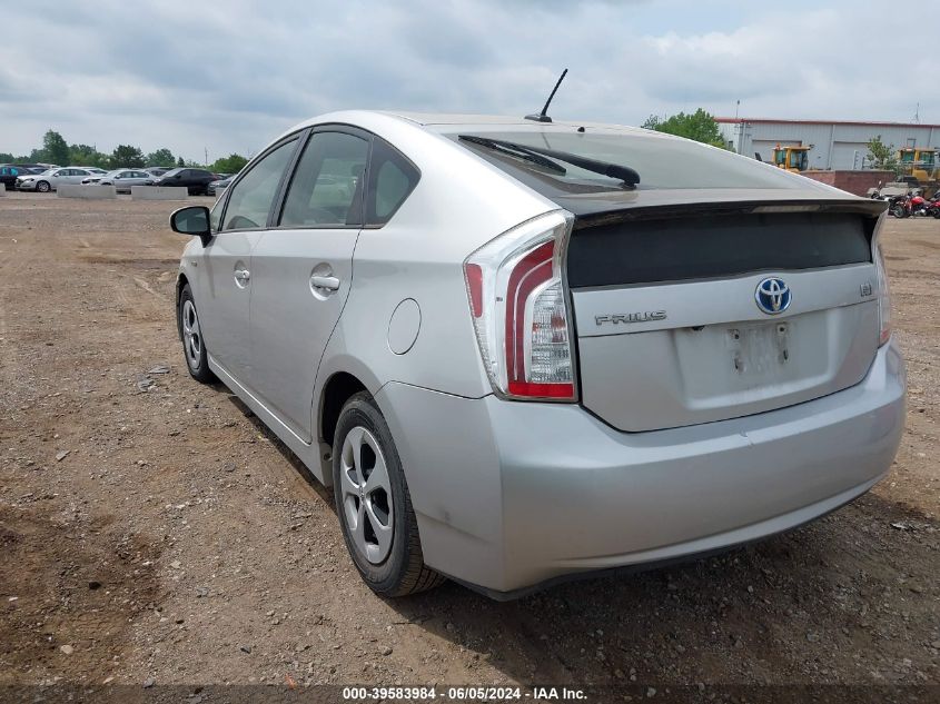 2013 Toyota Prius Three VIN: JTDKN3DU7D5554265 Lot: 39583984