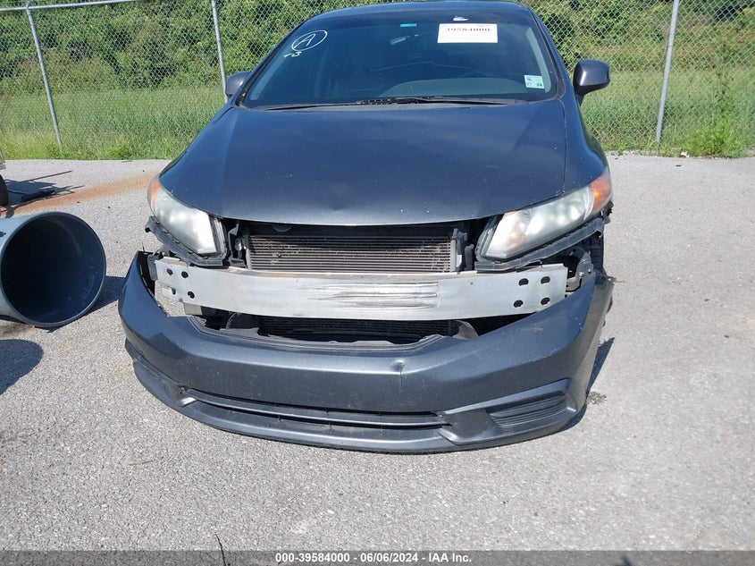 2012 Honda Civic Lx VIN: 2HGFB2F54CH593687 Lot: 39584000