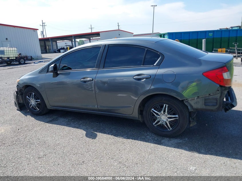2012 Honda Civic Lx VIN: 2HGFB2F54CH593687 Lot: 39584000