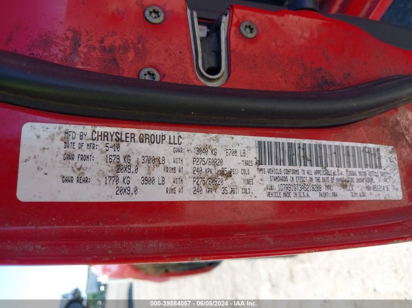 2010 Dodge Ram 1500 Slt/Sport/Trx VIN: 1D7RB1GT3AS218288 Lot: 39584057