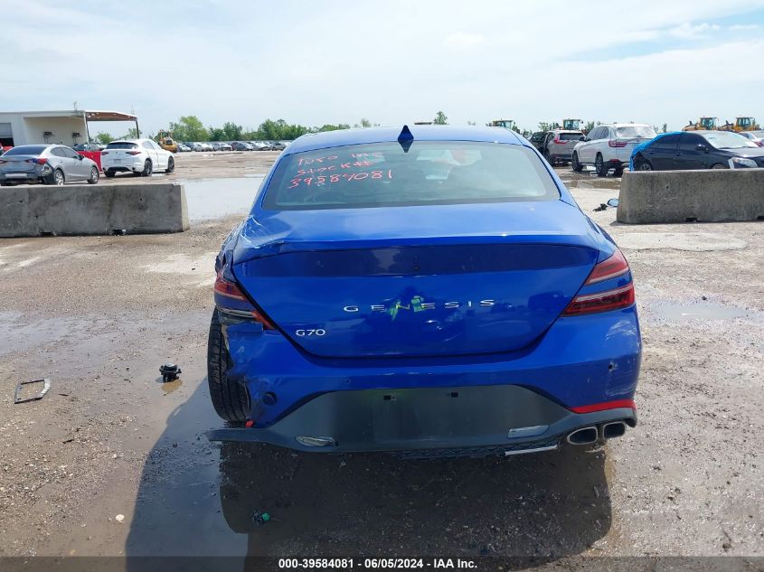 2023 Genesis G70 2.0T Rwd VIN: KMTG34TA6PU107494 Lot: 39584081