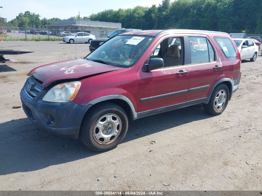 2005 Honda Cr-V Lx VIN: JHLRD685X5C008050 Lot: 39584114