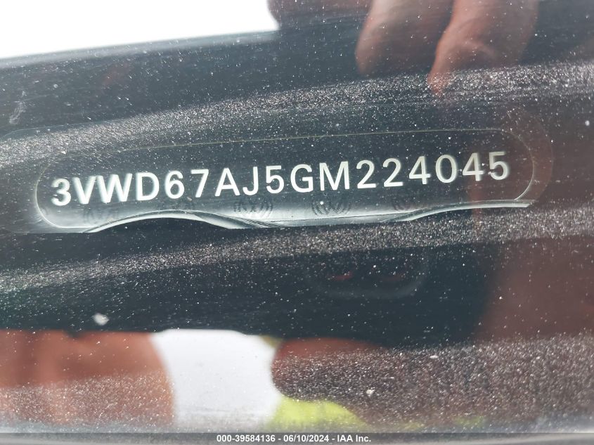 2016 Volkswagen Jetta 1.4T Se VIN: 3VWD67AJ5GM224045 Lot: 39584136