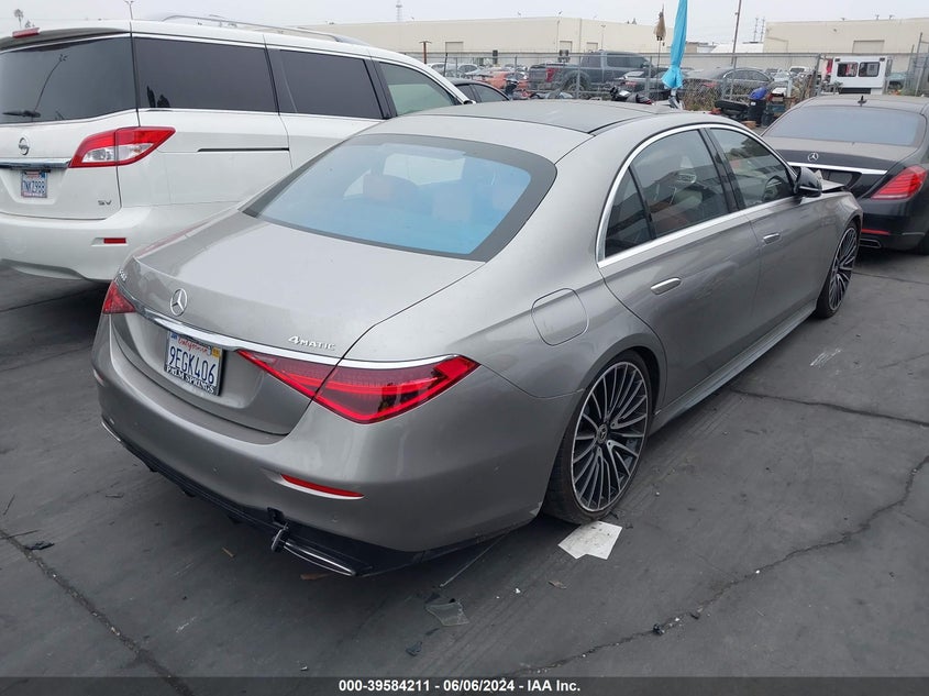 2022 Mercedes-Benz S 500 4Matic VIN: W1K6G6DB0NA132798 Lot: 39584211
