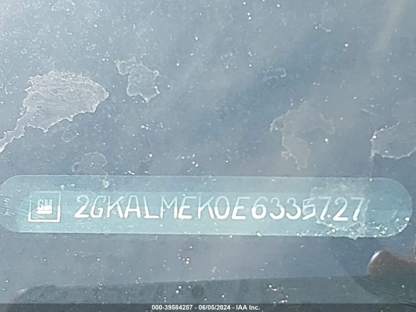 2014 GMC Terrain Sle-1 VIN: 2GKALMEK0E6335727 Lot: 39584257