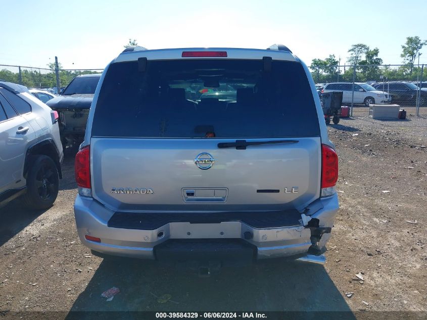 2009 Nissan Armada Se/Le VIN: 5N1BA08D49N605874 Lot: 39584329