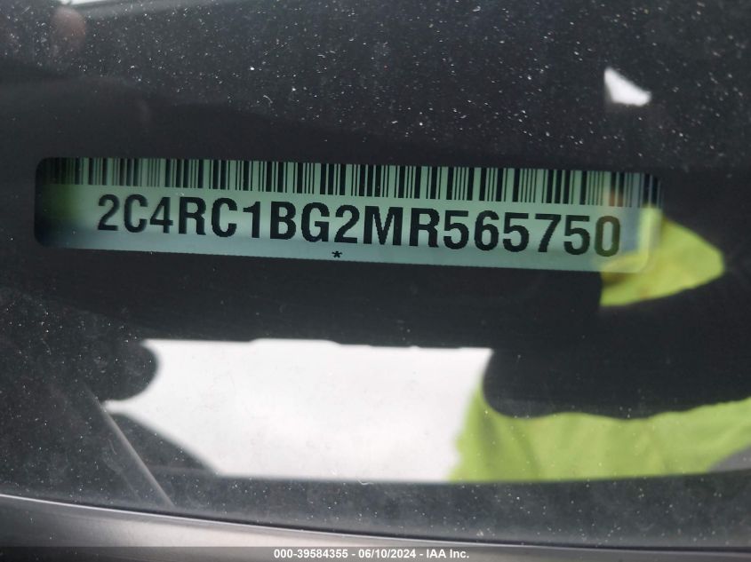 2021 Chrysler Pacifica Touring L VIN: 2C4RC1BG2MR565750 Lot: 39584355