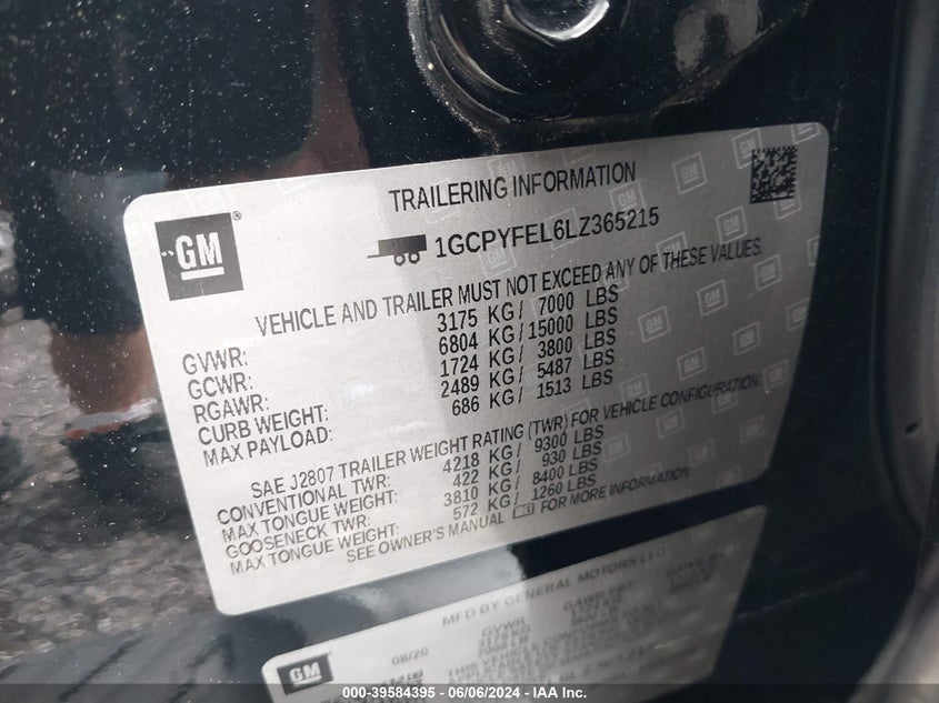 2020 CHEVROLET SILVERADO 1500 4WD  STANDARD BED LT TRAIL BOSS - 1GCPYFEL6LZ365215