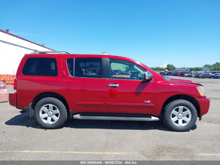 2005 Nissan Armada Le VIN: 5N1AA08B95N712939 Lot: 39584409