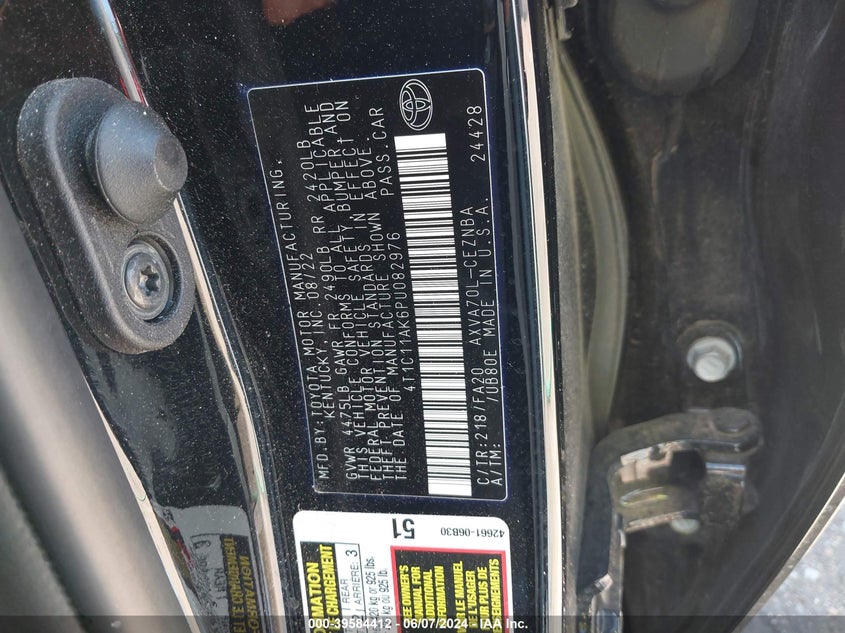 2023 TOYOTA CAMRY LE - 4T1C11AK6PU082976